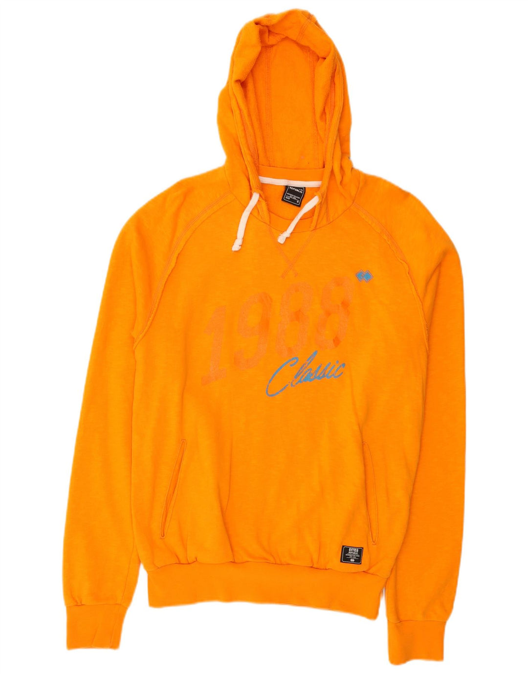 ERREA Mens Graphic Hoodie Jumper Medium Orange Cotton