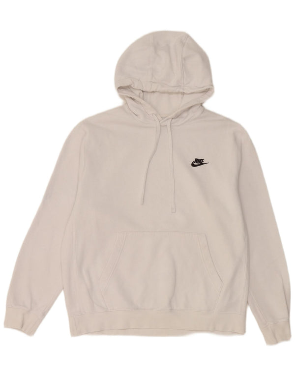 Nike Mens Hoodie Jumper Medium White Cotton