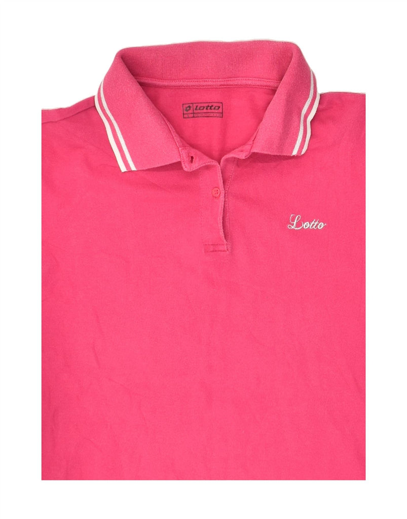 LOTTO Womens Polo Shirt UK 12 Medium Pink | Vintage Lotto | Thrift | Second-Hand Lotto | Used Clothing | Messina Hembry 