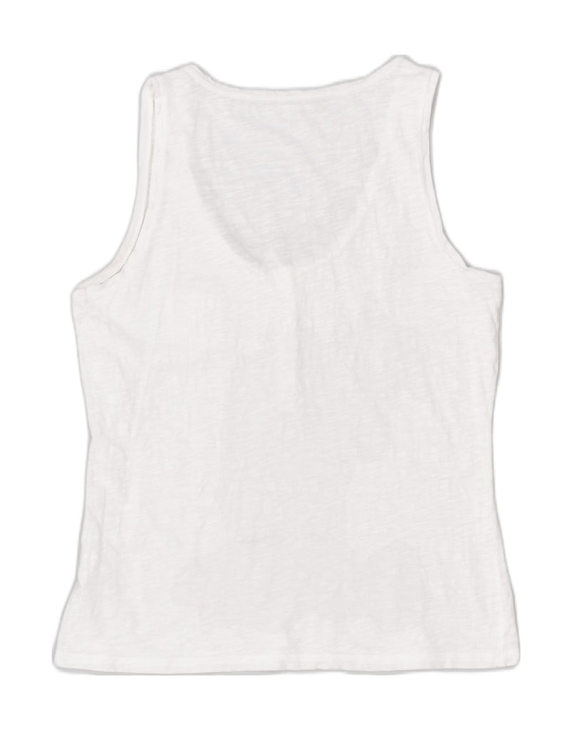 MASSIMO DUTTI Womens Vest Top Large White Cotton Classic | Vintage | Thrift | Second-Hand | Used Clothing | Messina Hembry 