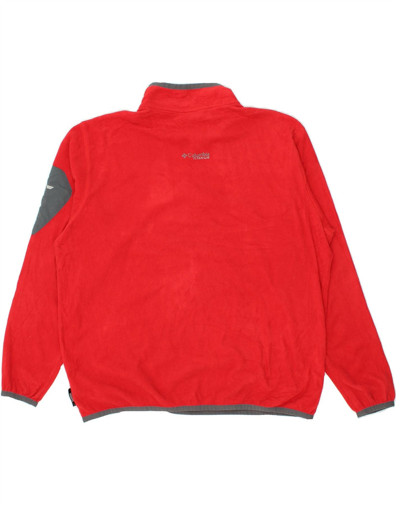 COLUMBIA Mens Fleece Jumper XL Red Polyester Vintage Columbia and Second-Hand Columbia from Messina Hembry 