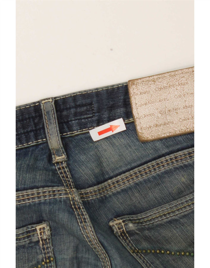 Calvin Klein Womens Slim Jeans W26 L33 Blue Cotton