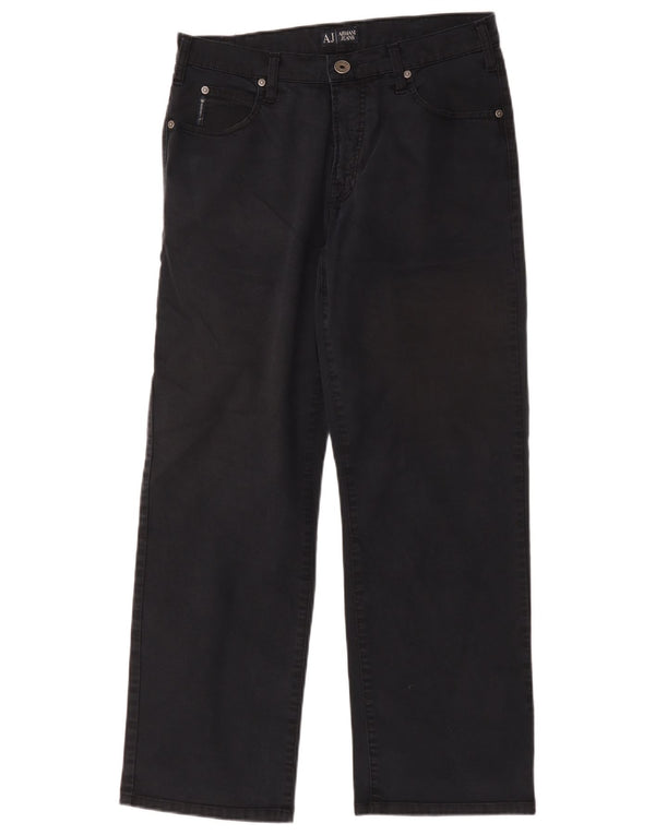 Armani Mens Straight Jeans W32 L28 Black Cotton