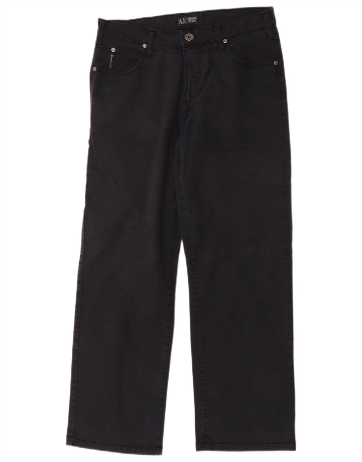 Armani Mens Straight Jeans W32 L28 Black Cotton
