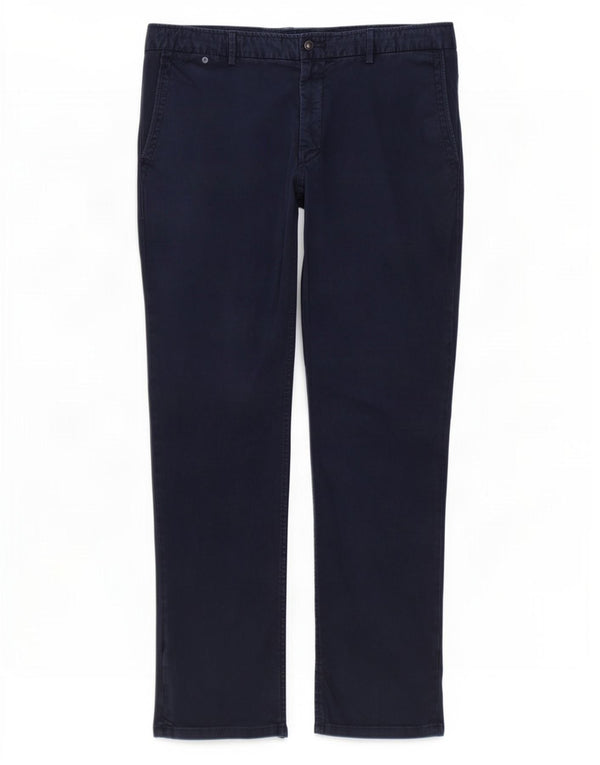 Massimo Dutti Mens Slim Fit Chino Trousers EU 44 Large W34 L30 Navy Blue