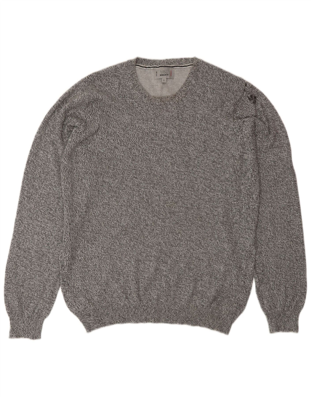 Marks & Spencer Mens Crew Neck Jumper Sweater Small Grey Flecked