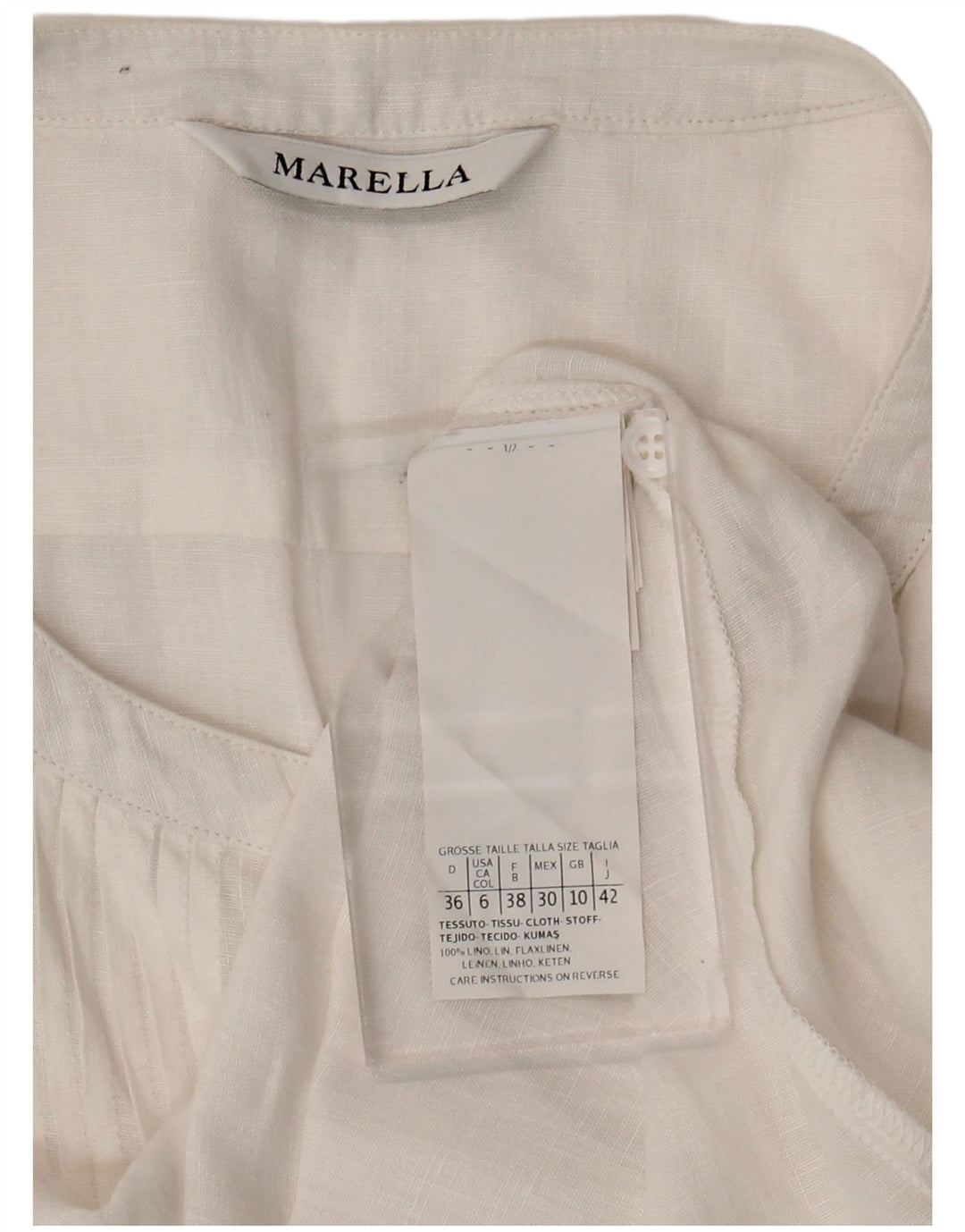 Marella Womens Oversized Shirt Blouse UK 10 Small White Linen