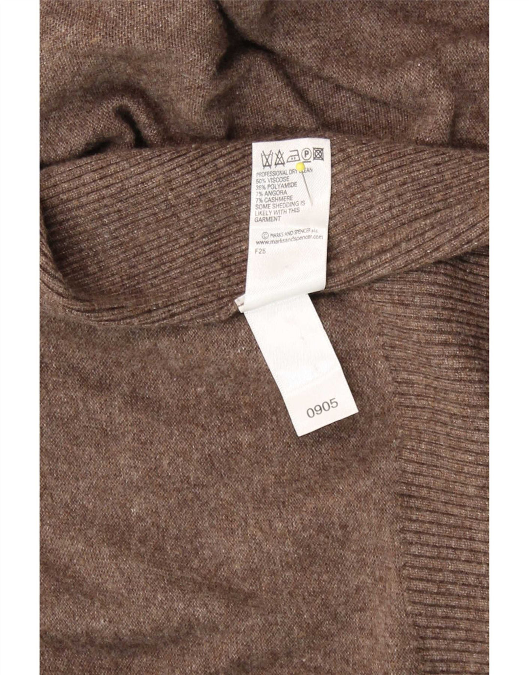 Marks & Spencer Womens Asymmetric Cardigan Sweater UK 12/14 Medium Brown