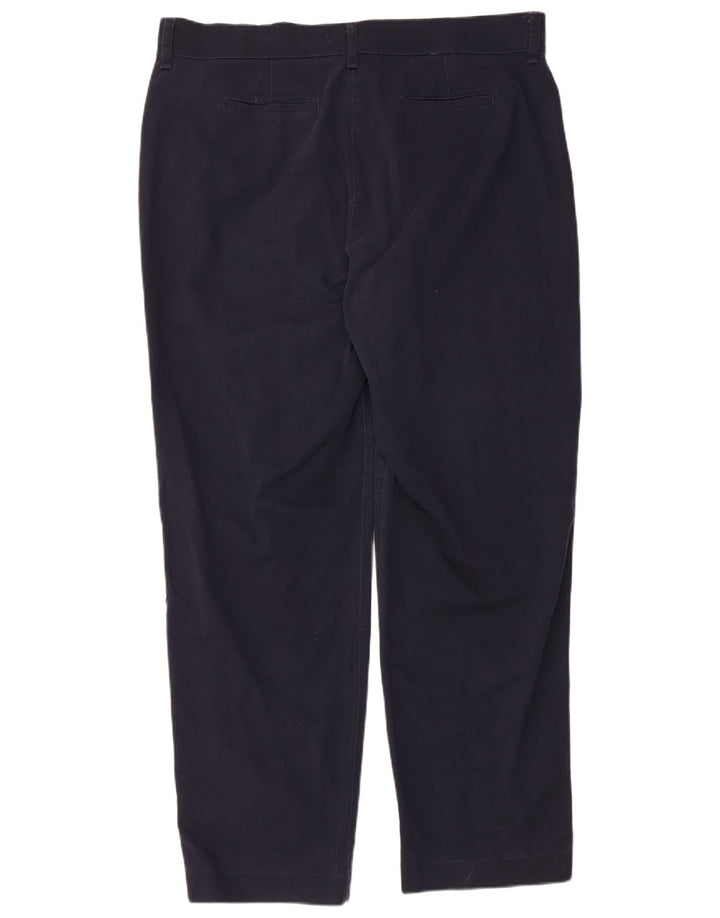 LEE Womens Straight Casual Trousers US 18 2XL W40 L31 Navy Blue Cotton