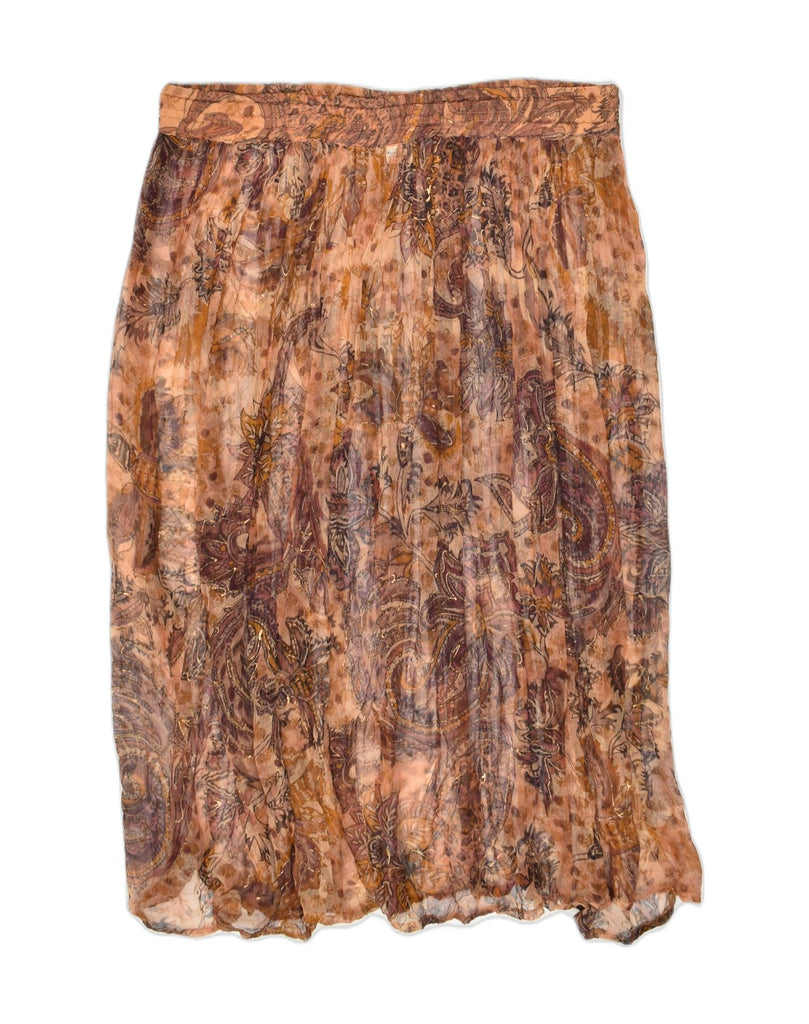 VINTAGE Womens See Through A-Line Skirt W38 2XL Brown Paisley Cotton | Vintage Vintage | Thrift | Second-Hand Vintage | Used Clothing | Messina Hembry 