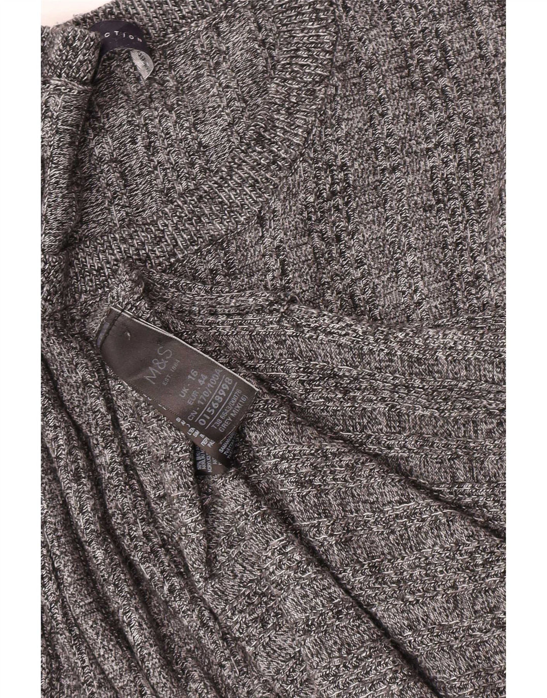Marks & Spencer Womens Crew Neck Jumper Sweater UK 16 Large Grey Acrylic