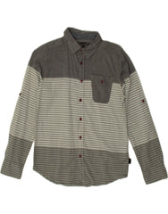 DKNY Boys Shirt 10-11 Years Medium Grey Striped Cotton