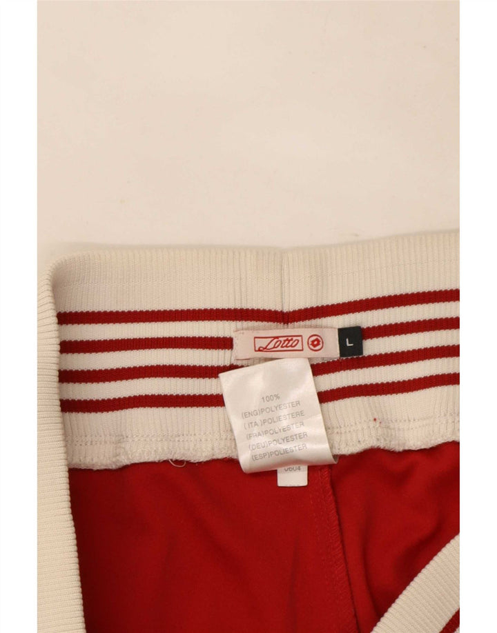 Lotto Womens Tracksuit Trousers UK 14 Large Red Colourblock Polyester