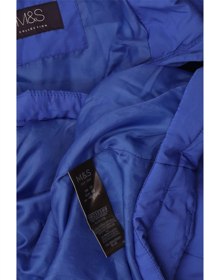 Marks & Spencer Womens Padded Jacket UK 12 Medium Blue Polyester