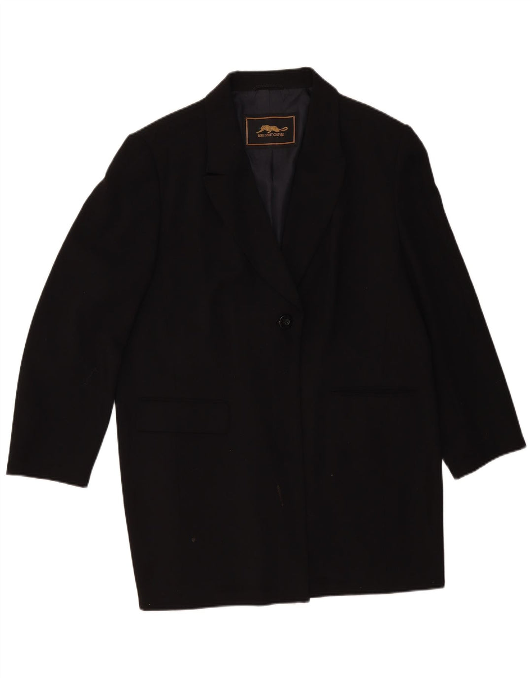 VINTAGE Womens Overcoat UK 14 Medium Black