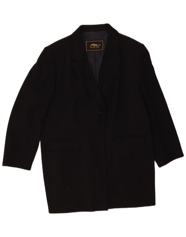 VINTAGE Womens Overcoat UK 14 Medium Black