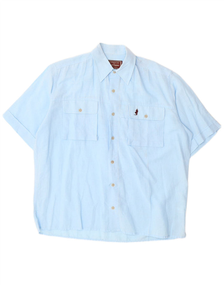 Marlboro Classics Mens Short Sleeve Shirt Medium Blue