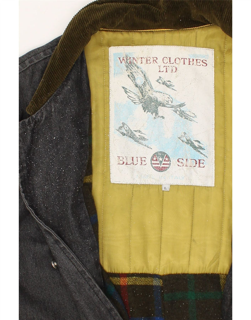 BLUE SIDE Mens Denim Coat UK 40 Large Grey Cotton | Vintage Blue Side | Thrift | Second-Hand Blue Side | Used Clothing | Messina Hembry 
