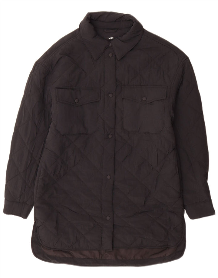 Marks & Spencer Womens Oversized Quilted Padded Coat UK 6 XS Black
