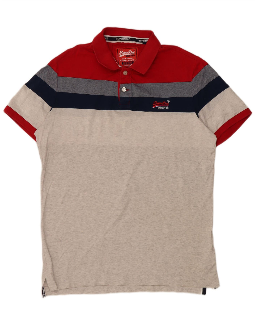 Superdry Mens Polo Shirt XL Multicoloured Colourblock Cotton
