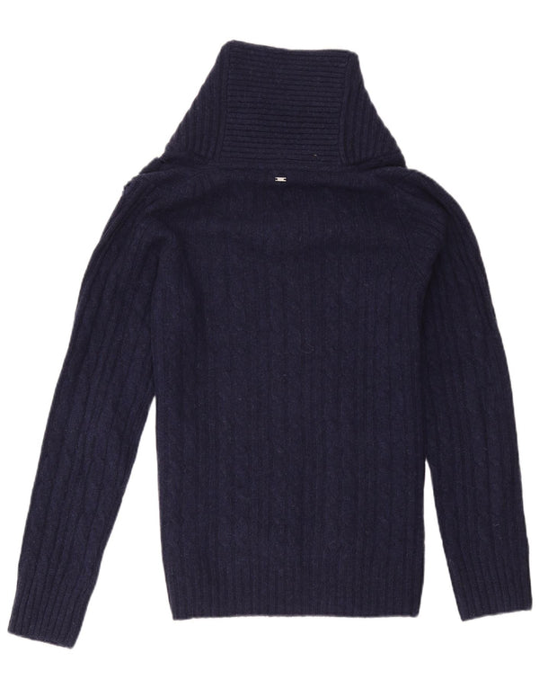 G-Star Mens Shawl Neck Jumper Sweater Medium Navy Blue Wool