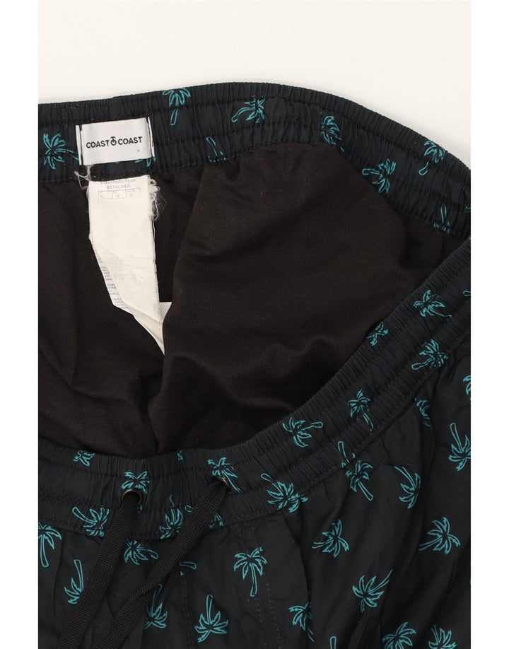 COAST Mens Graphic Swimming Shorts Medium  Black Polyester
