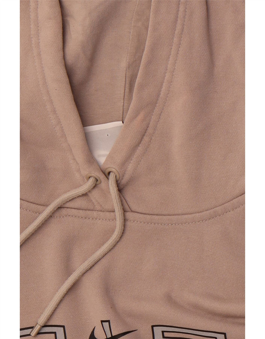 NIKE Mens Loose Fit Graphic Hoodie Jumper Small Brown Colourblock Cotton