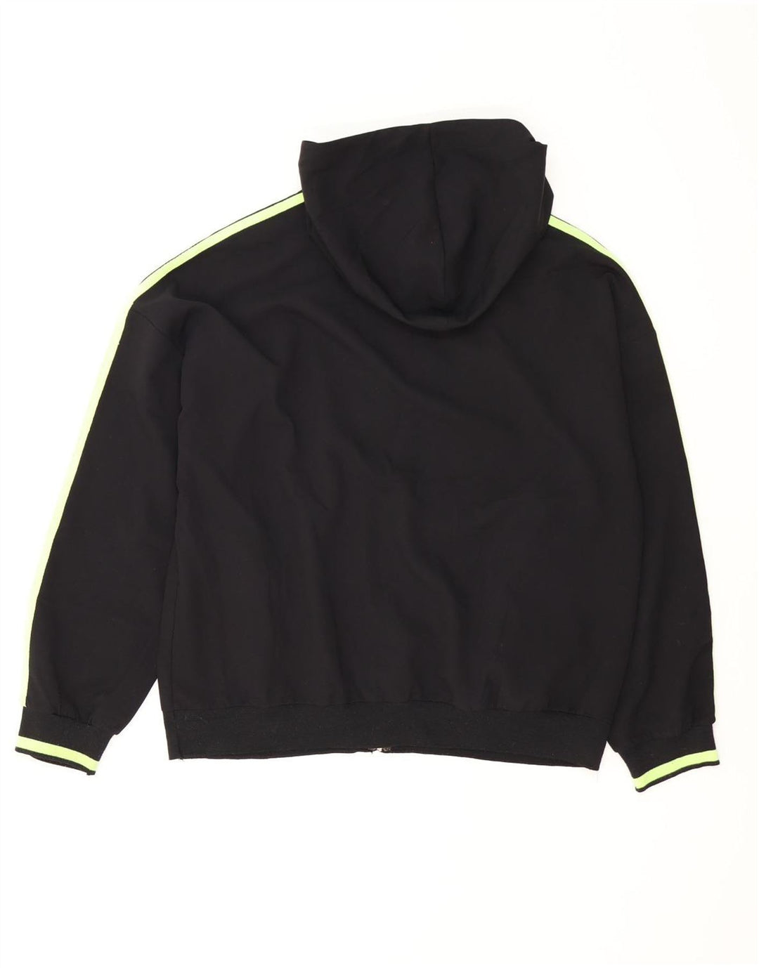 ZARA Womens Oversized Zip Hoodie Sweater UK 16 Large Black Polyester