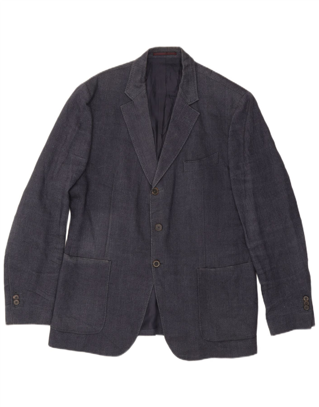 MASSIMO DUTTI Mens 3 Button Blazer Jacket EU 54 XL Navy Blue Wool