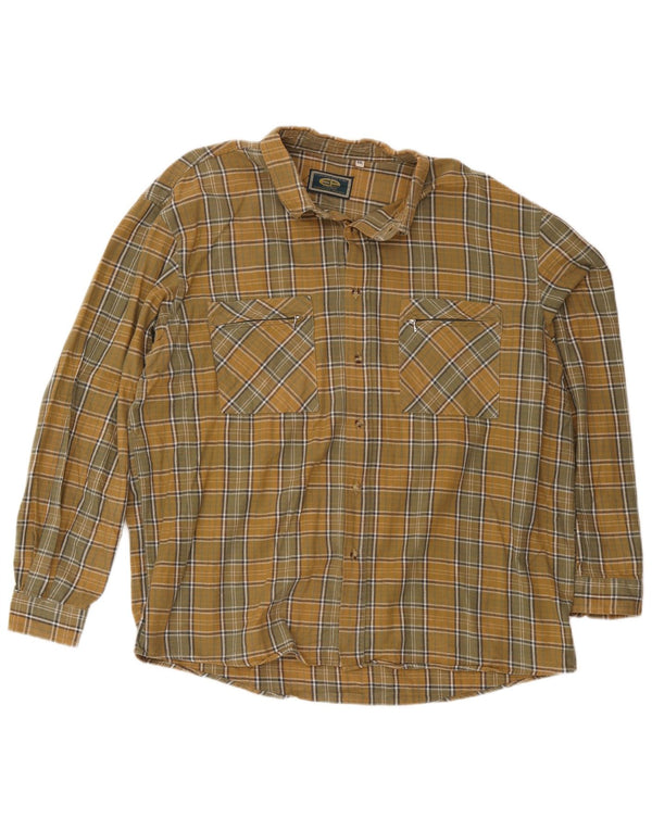 European Project Mens Flannel Shirt 2XL Yellow Check Cotton
