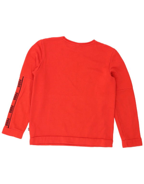 Puma Boys Graphic Sweatshirt Jumper 15-16 Years Red Cotton