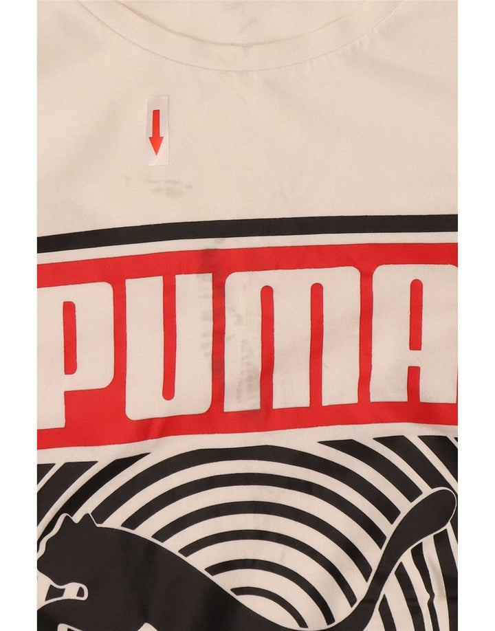 Puma Mens Graphic T-Shirt Top Large White Cotton