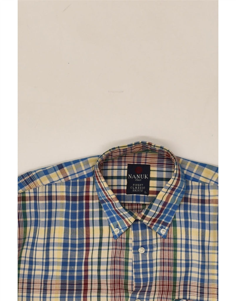 VINTAGE Mens Shirt Large Blue Check | Vintage Vintage | Thrift | Second-Hand Vintage | Used Clothing | Messina Hembry 