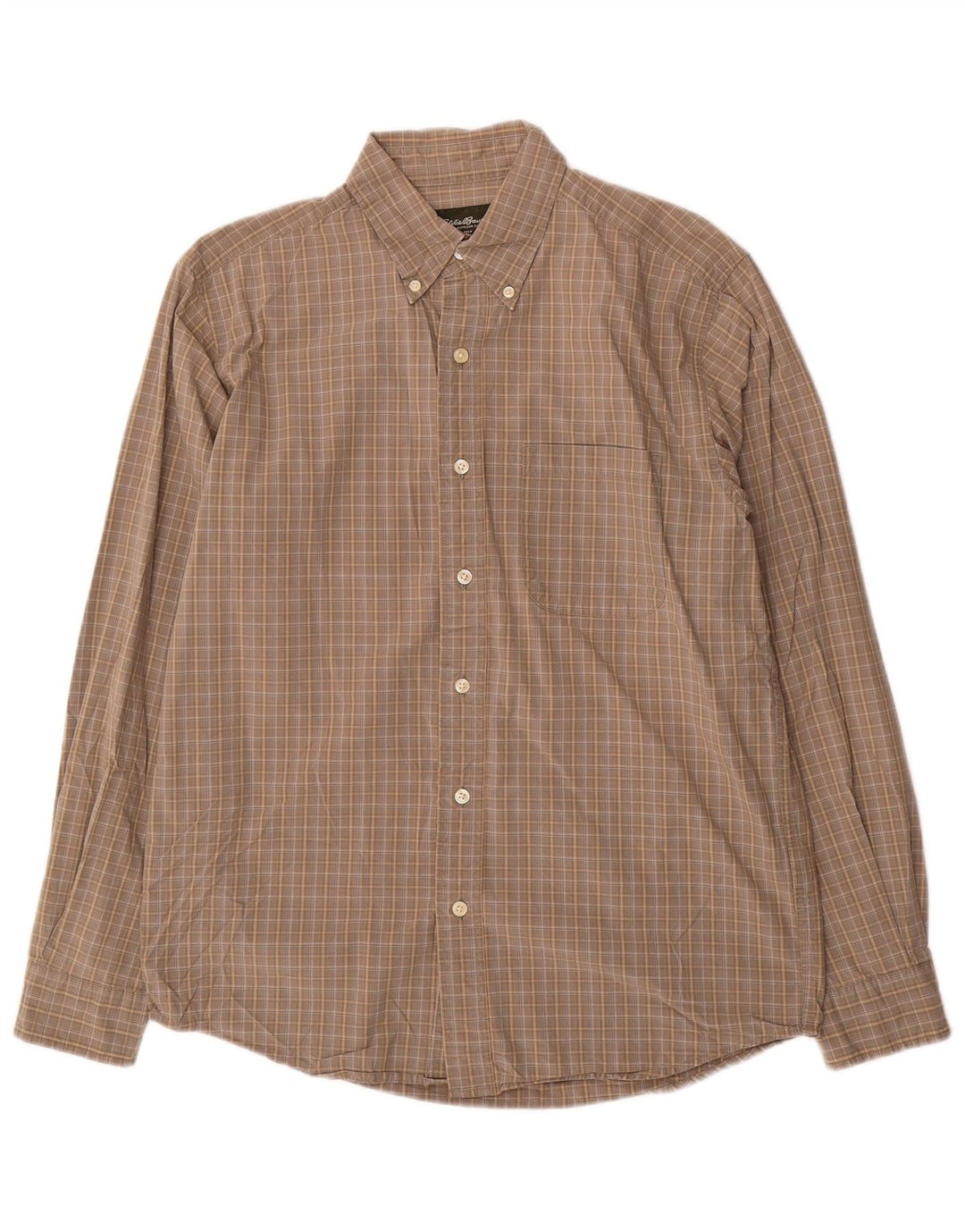 EDDIE BAUER Mens Shirt Small Grey Check Cotton