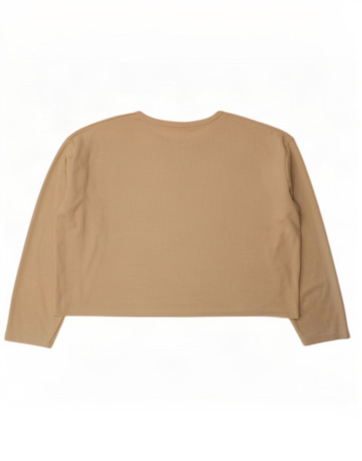 Zara Mens Loose Fit Top Long Sleeve Large Beige