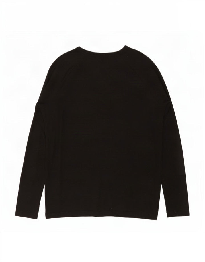 Zara Womens Oversized Top Long Sleeve UK 10 Small Black
