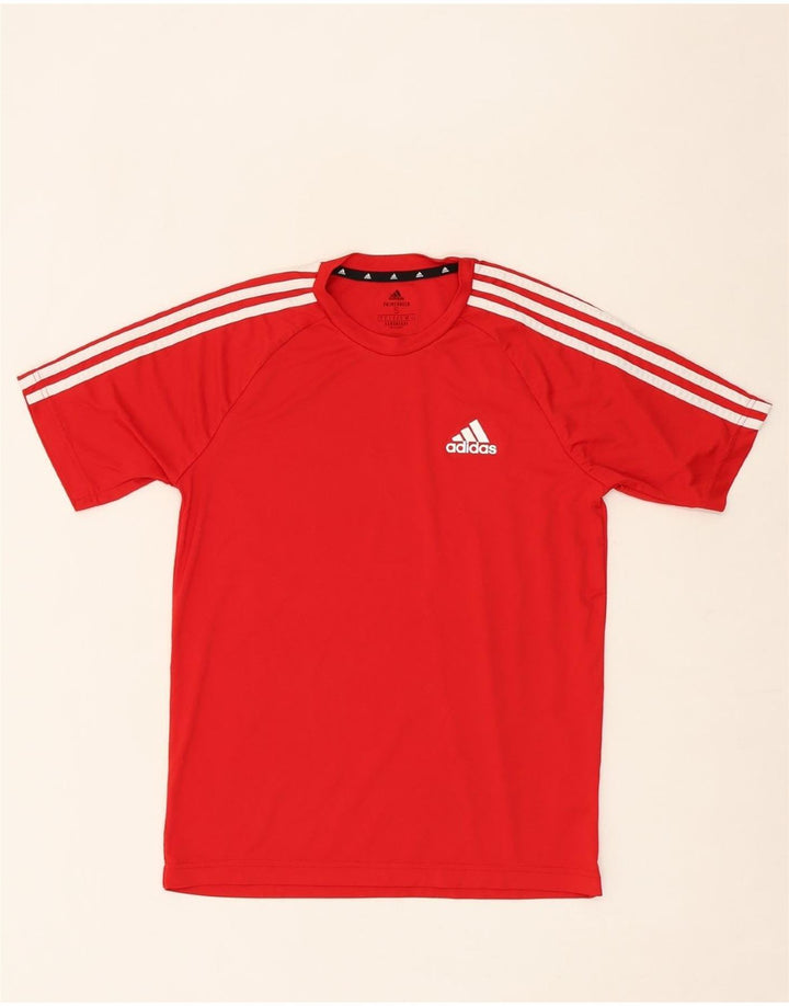 ADIDAS Mens Aeroready T-Shirt Top Small Red Polyester Vintage Adidas and Second-Hand Adidas from Messina Hembry 