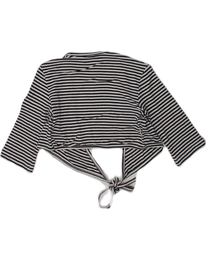 MOSCHINO Girls Cardigan Top 5-6 Years Black Striped Viscose | Vintage Moschino | Thrift | Second-Hand Moschino | Used Clothing | Messina Hembry 