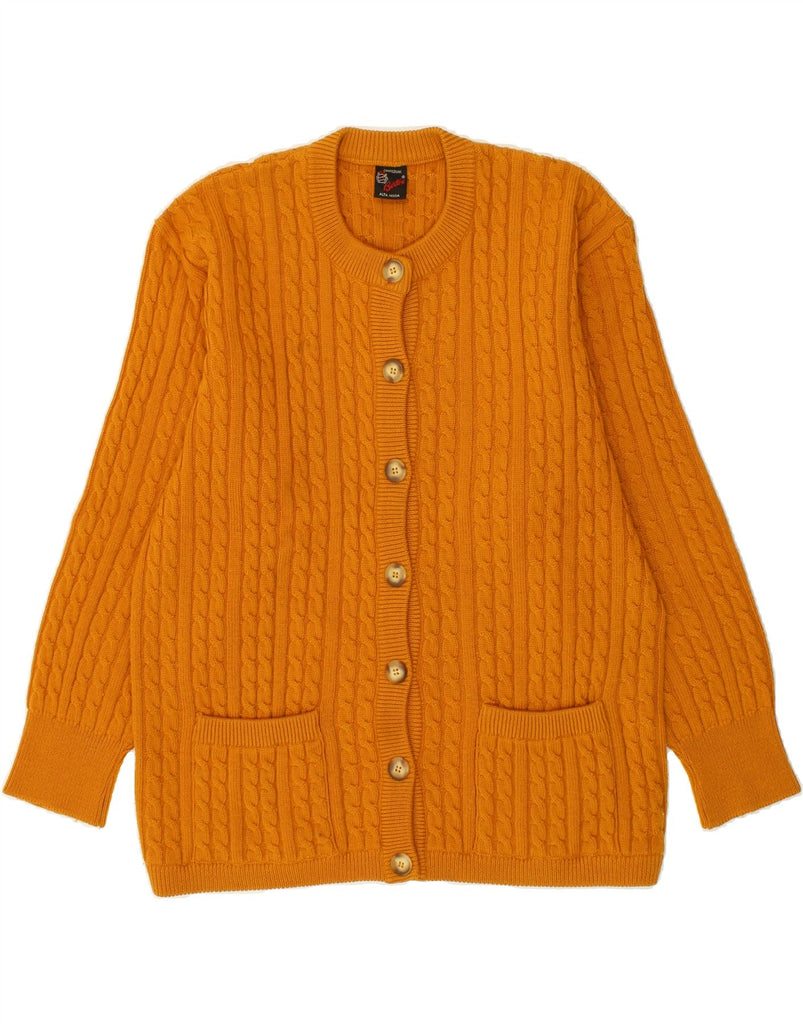 VINTAGE Womens Cardigan Sweater UK 14 Large Orange Wool | Vintage Vintage | Thrift | Second-Hand Vintage | Used Clothing | Messina Hembry 