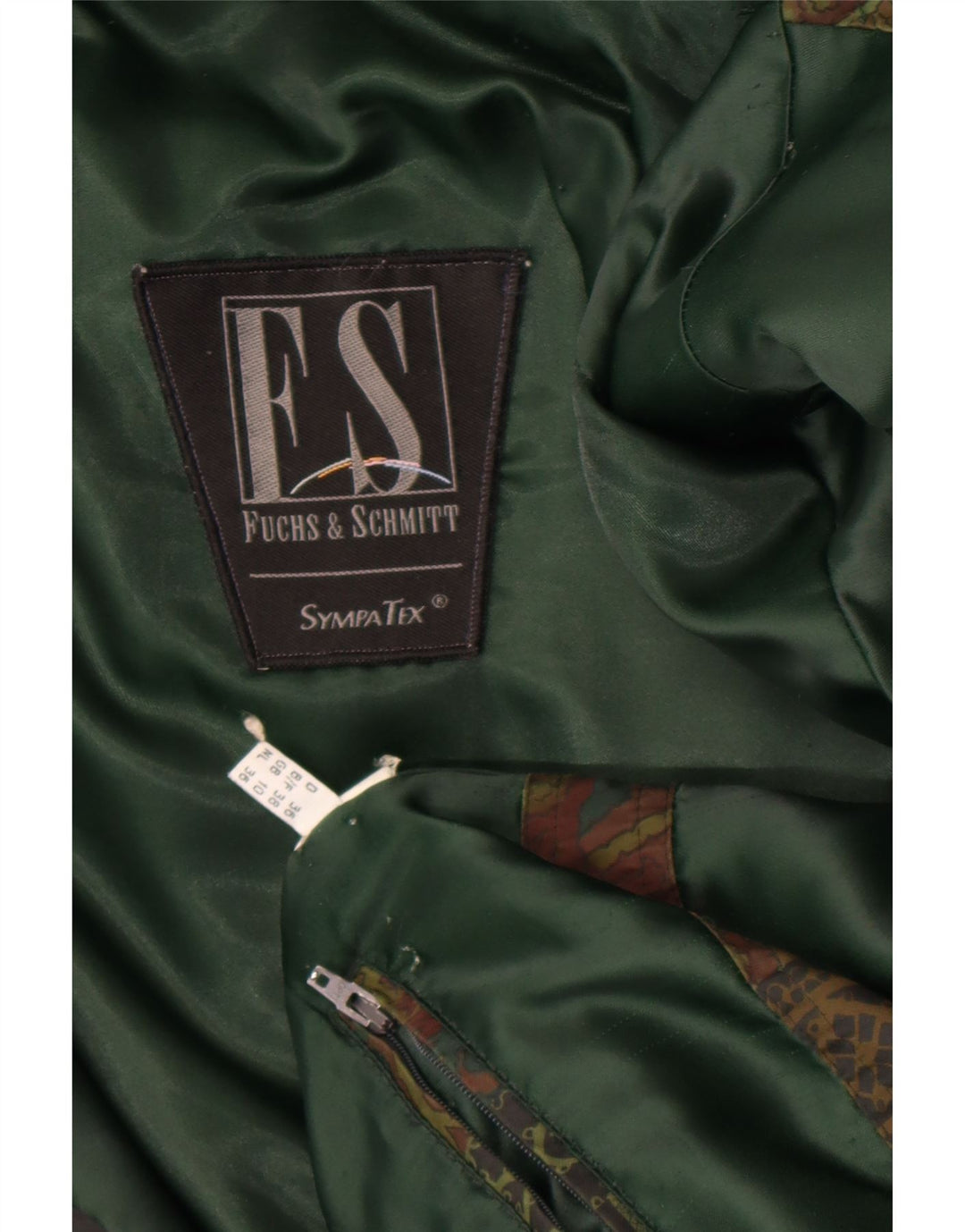 FUCHS & SCHMITT Womens Windbreaker Jacket UK 10 Small Green Paisley