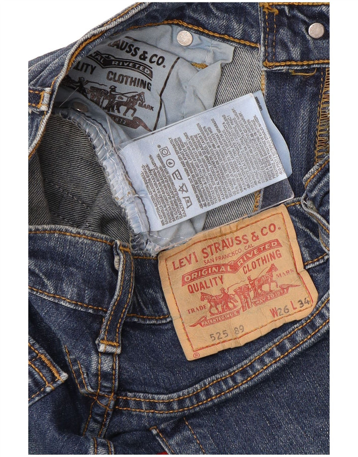 LEVI'S Womens 525 Bootcut Jeans W26 L34 Blue Cotton