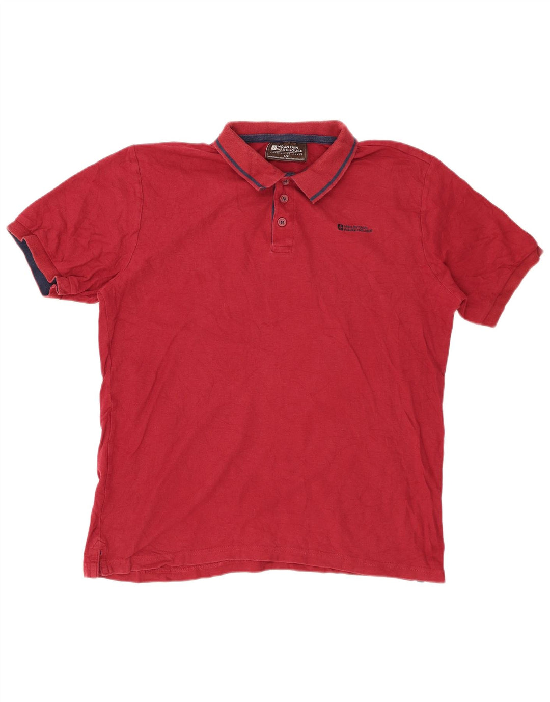 MOUNTAIN WAREHOUSE Mens Polo Shirt Large Red Cotton