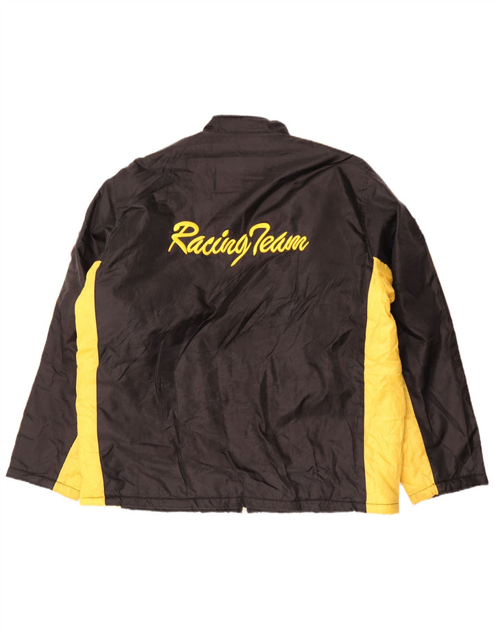Vintage Mens Graphic Windbreaker Jacket IT 56/58 3XL Black Colourblock