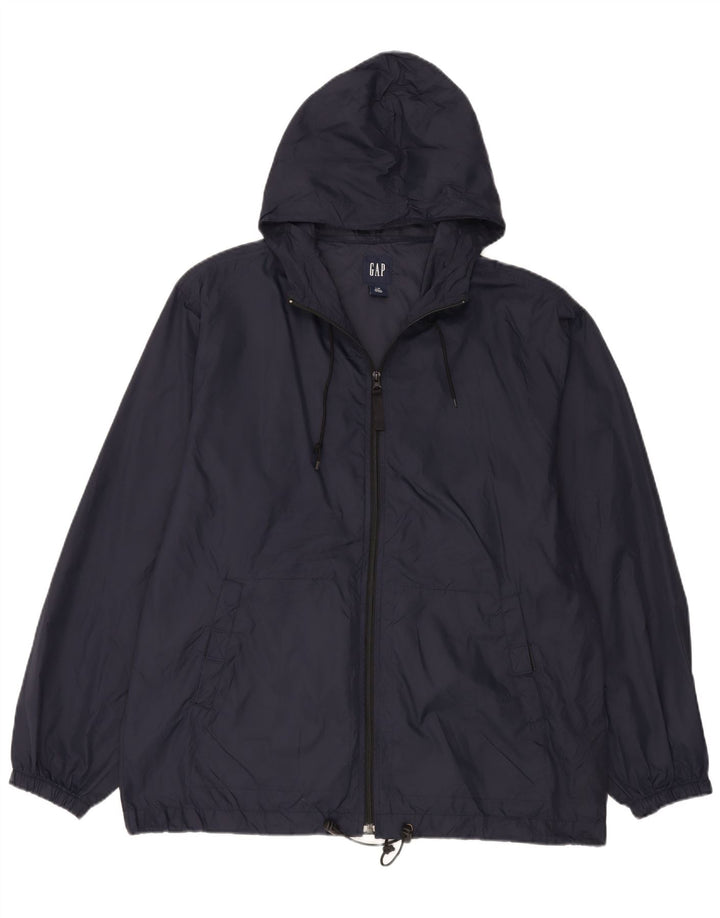 Gap Mens Hooded Rain Jacket UK 40 Large Navy Blue Nylon