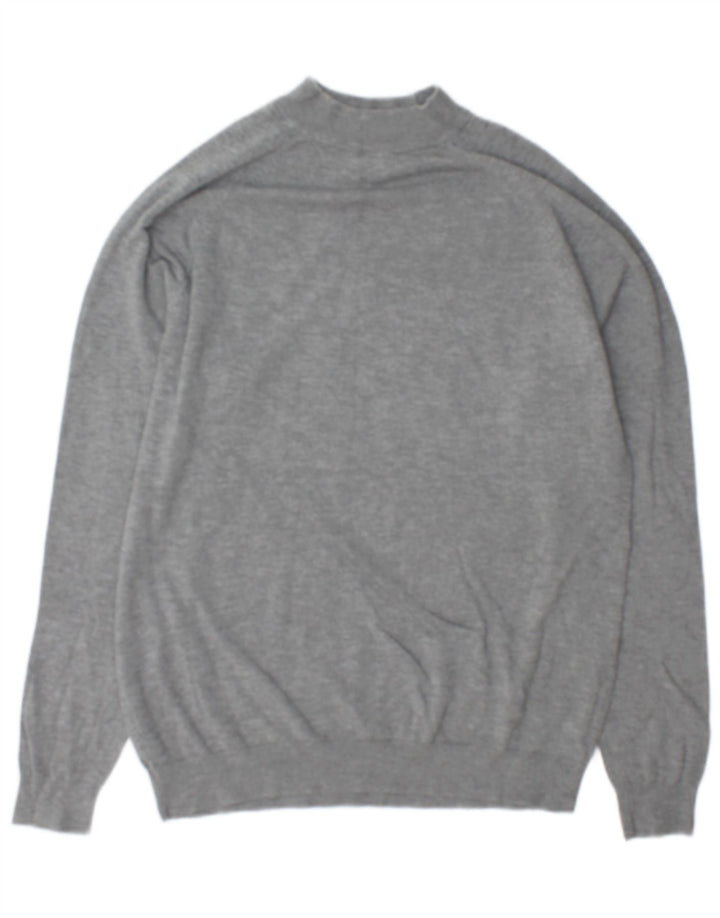 Zara Mens Turtle Neck Jumper Sweater Medium Grey Viscose