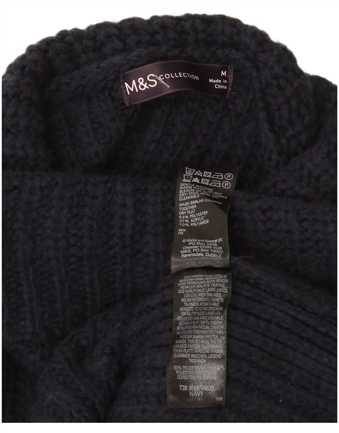 Marks & Spencer Mens Vest Tank Top Medium Navy Blue Polyester