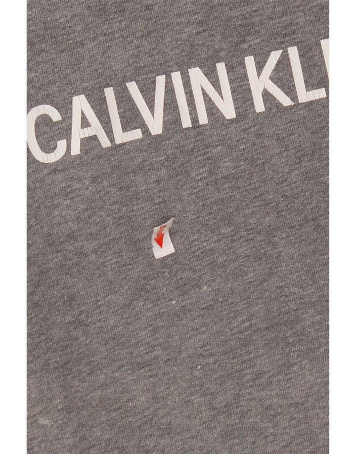 Calvin Klein Jeans Mens Graphic Sweatshirt Jumper Small Grey Cotton