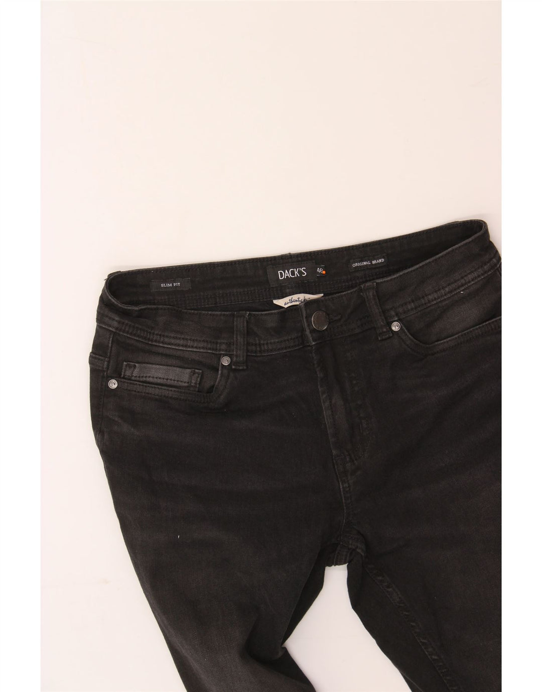 DACK'S Womens Slim Jeans IT 46 Large W32 L30 Black Cotton Vintage Dack's and Second-Hand Dack's from Messina Hembry 