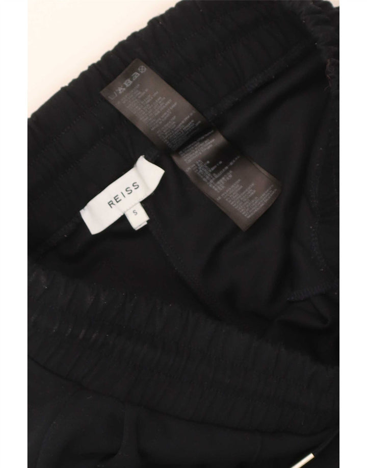 Reiss Womens Wide Leg Tracksuit Trousers UK 10 Small Black Polyester