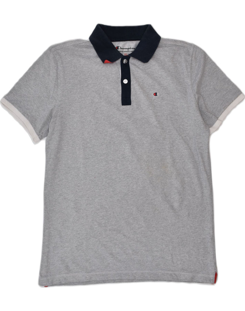 CHAMPION Boys Polo Shirt 13-14 Years XL Grey Cotton | Vintage Champion | Thrift | Second-Hand Champion | Used Clothing | Messina Hembry 